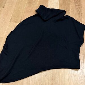Zara Black knit Turtleneck Poncho size small